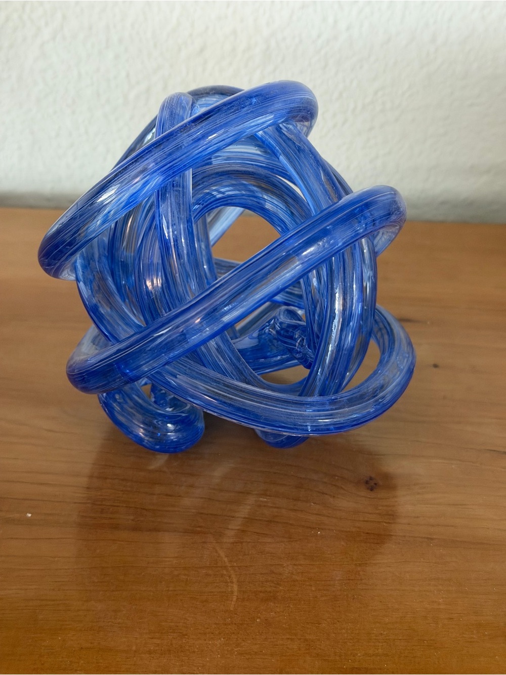 Blue Art Glass 5” Knot Sculpture